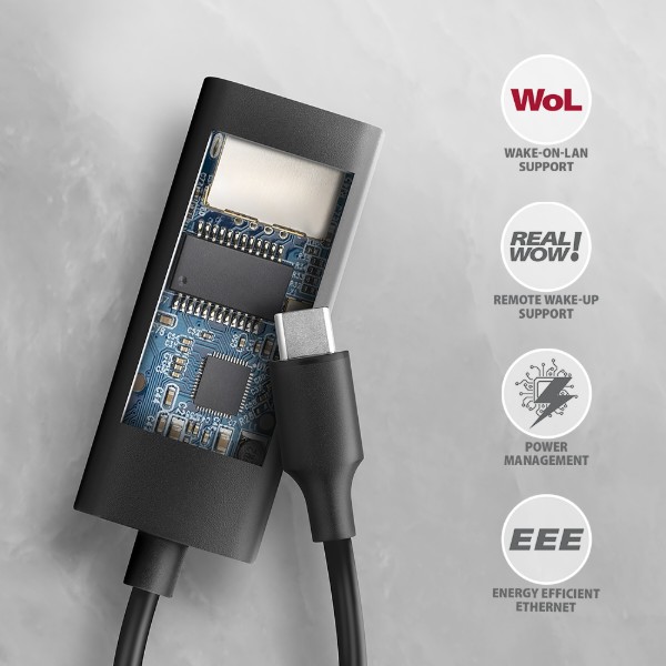 Фото - Переходник USB- RJ-45 AXAGON USB-C 1 gigabit, Black (ADE-ARC)